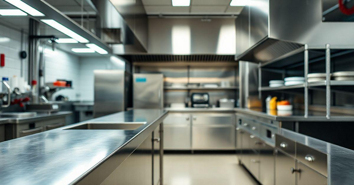 Bancada de Inox para Cozinha Industrial