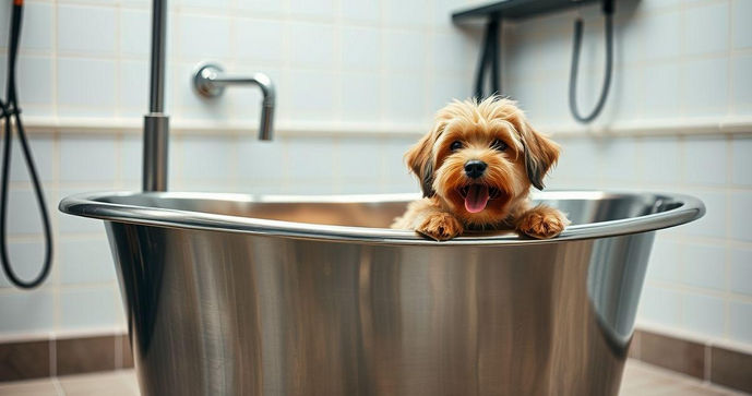 Banheira inox banho e tosa otimize o tratamento do seu pet