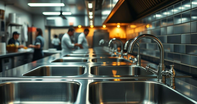 Pias de inox para cozinha industrial s&atilde;o essenciais para efici&ecirc;ncia e durabilidade na sua cozinha profissional